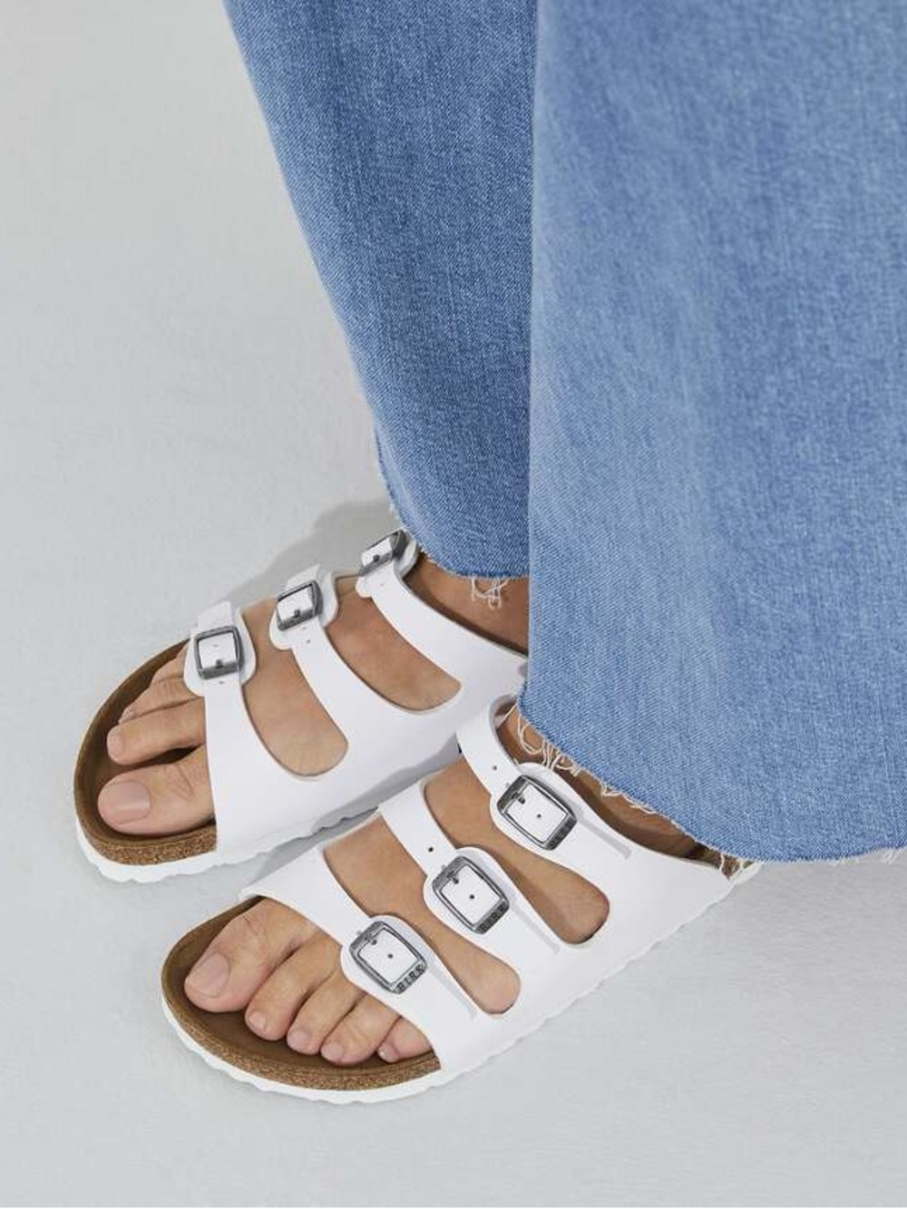 Birkenstock Florida Birko-Flor White Sandals Size 37 L 7-7.5 Regular Wide - Picture 13 of 15